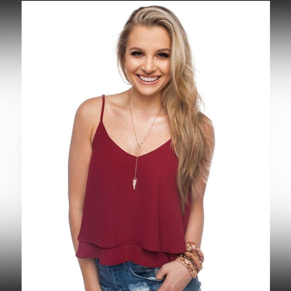Maroon swing cami tank from BuddyLove. Size Large. NWT